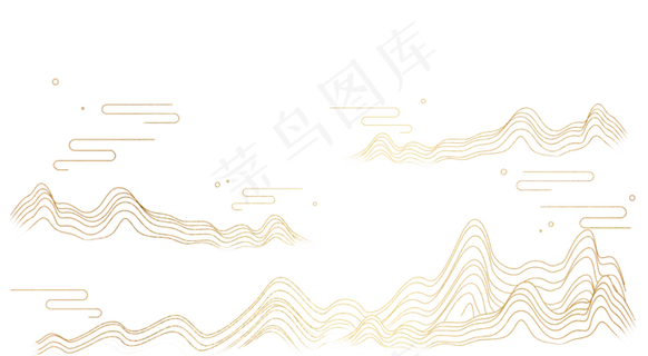 古风金线山水底纹