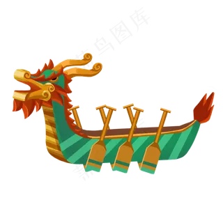 端午节龙舟手绘装饰图