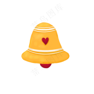 圣诞节金色铃铛爱心PNG平安夜,免抠元素