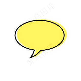 手绘黄色对话框标签