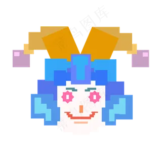 愚人节扁平化方块小丑