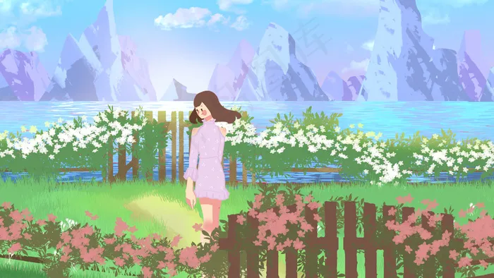 五一劳动节女孩唯美出游