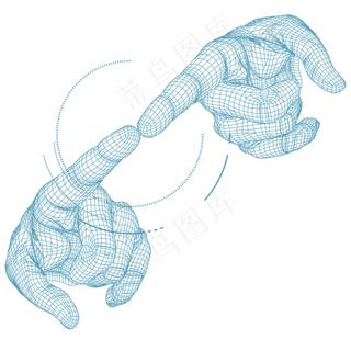 智能科技网络触碰手指点触装饰,免抠元素