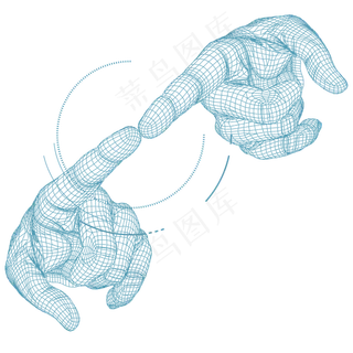 智能科技网络触碰手指点触装饰,免抠元素