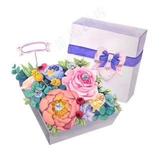 唯美写实水彩手绘礼物浪漫玫瑰花,免抠元素