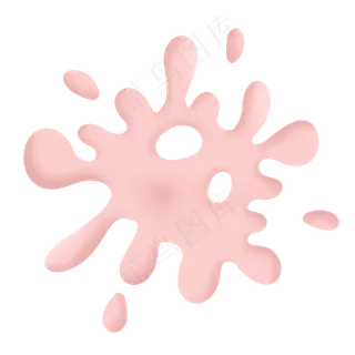 手绘粉色飞溅牛奶