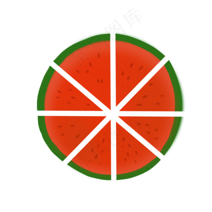 切开的大圆西瓜水果