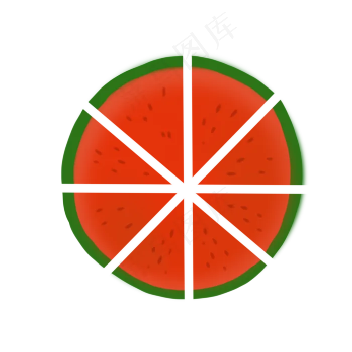 切开的大圆西瓜水果(2000X2000(DPI:299))psd模版下载