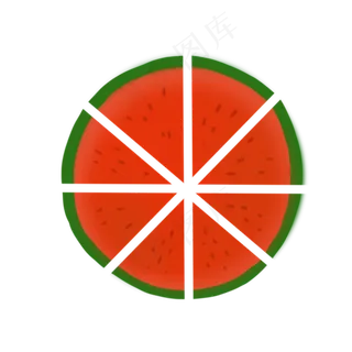 切开的大圆西瓜水果