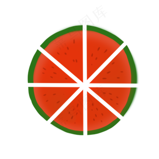 切开的大圆西瓜水果