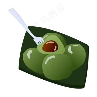 矢量卡通绿色青团