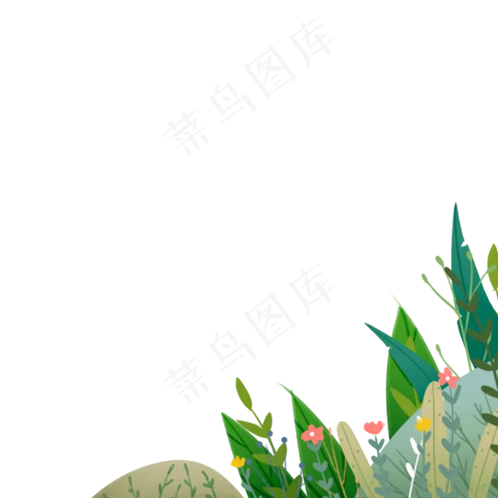 卡通春天植物装饰,免抠元素(2000X2000(DPI:300))psd模版下载