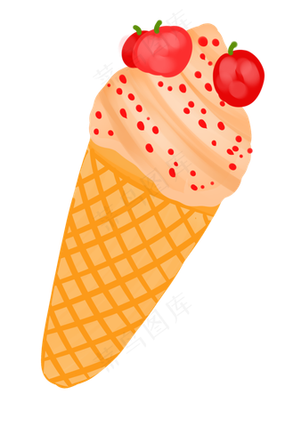 红色水果冰淇淋