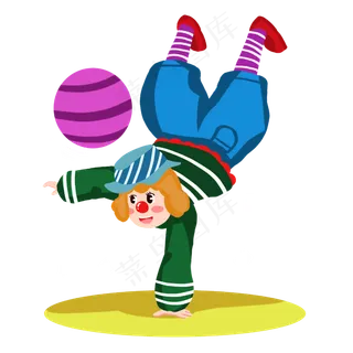 愚人节小丑表演单手倒立