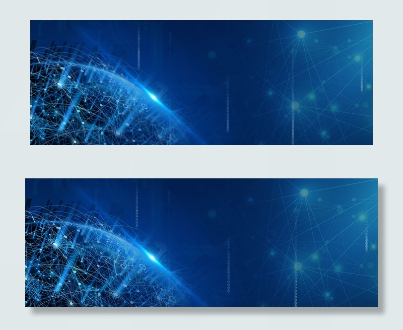 创意蓝色星球科技背景合成