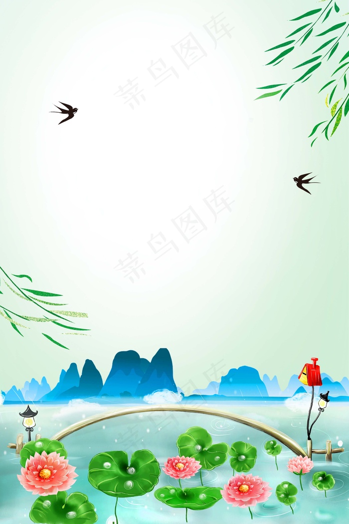 清明时分踏青背景