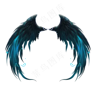 原画游戏蓝色翅膀,免抠元素