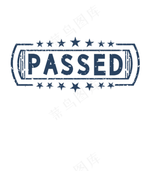 英文pass通过印章