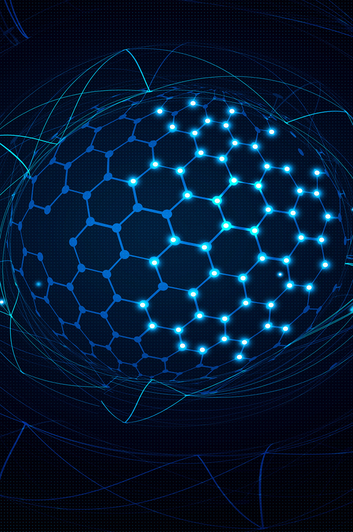 蓝色简约科技线条海报
