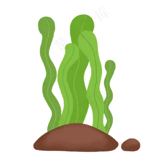 卡通海底水草海草,免抠元素