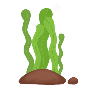 卡通海底水草海草,免抠元素