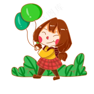 儿童节拿着的气球的女孩