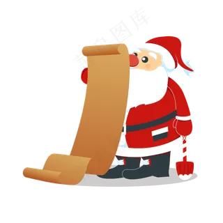 手绘卡通矢量圣诞老人,免抠元素