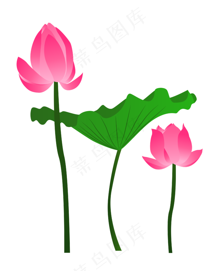 矢量卡通粉色莲花