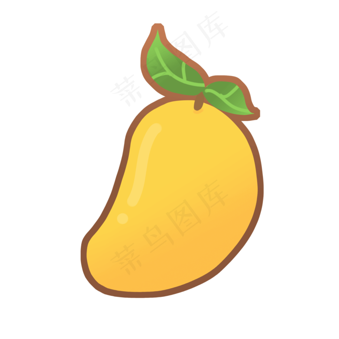 手绘黄色芒果水果卡通