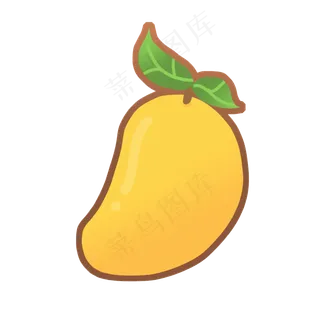 手绘黄色芒果水果卡通