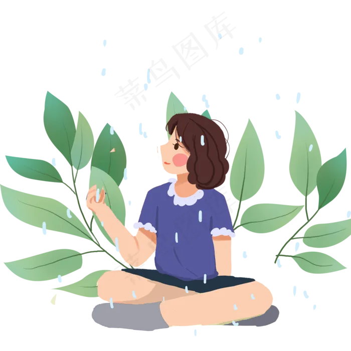 谷雨坐着的小女孩