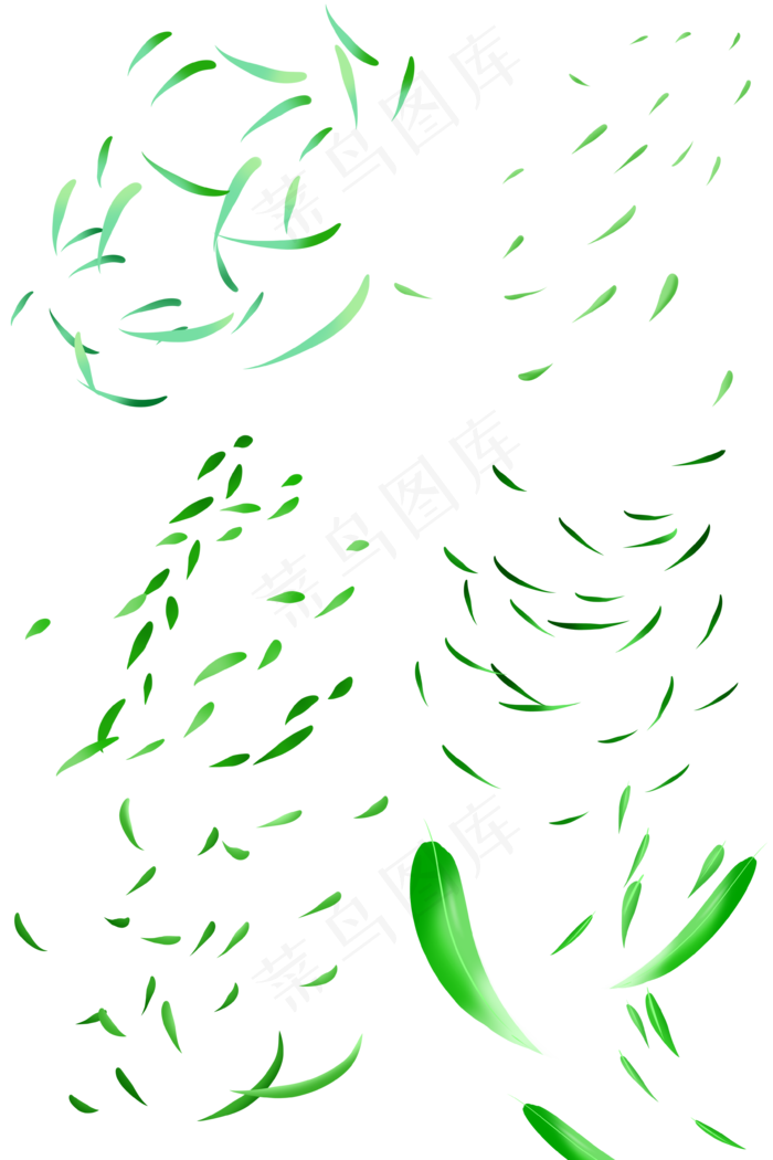 春日里漂浮柳叶素材套图