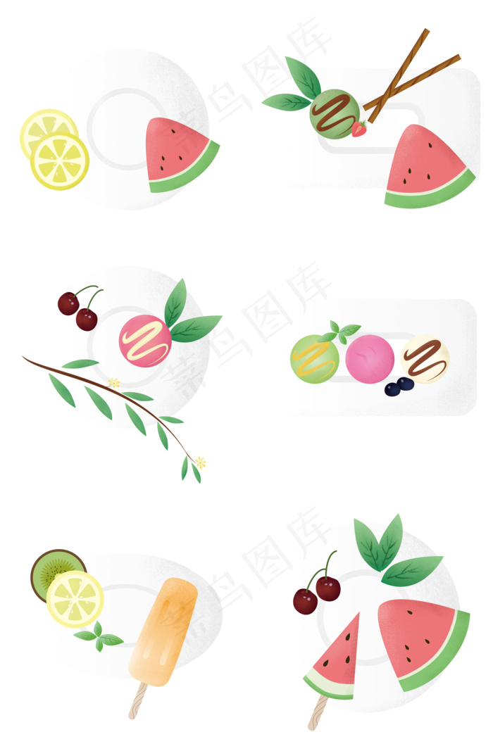 夏日冰激凌水果拼盘