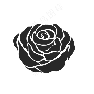 创意黑色花朵矢量图