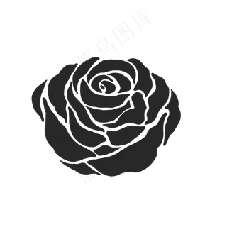 创意黑色花朵矢量图