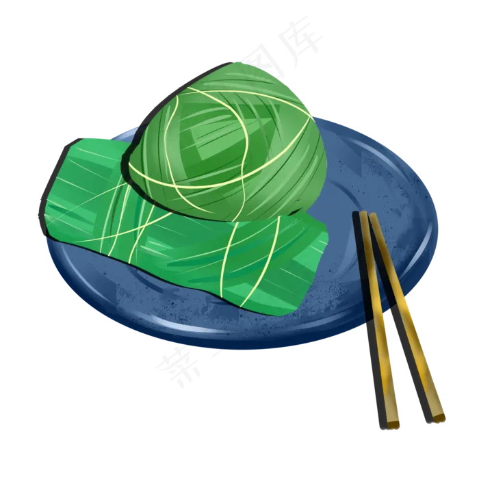 端午节手绘小清新吃粽子元素装饰(2000X2000(DPI:96))psd模版下载