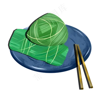 端午节手绘小清新吃粽子元素装饰