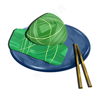 端午节手绘小清新吃粽子元素装饰