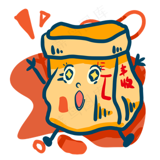 立秋秋天小清新大眼睛麻袋纸袋丰