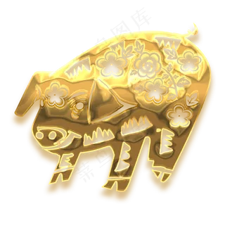 创意2019年猪年贺新春金猪,免抠元素