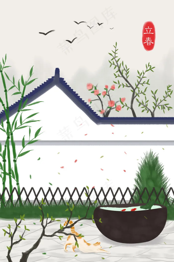 立春春季节气配图(3545*5315px 300 dpi )psd模版下载