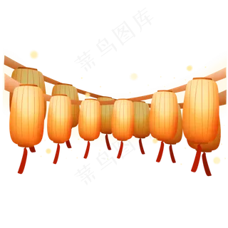 街上挂的灯笼,免抠元素