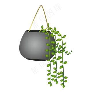 春天绿植吊兰手绘,免抠元素