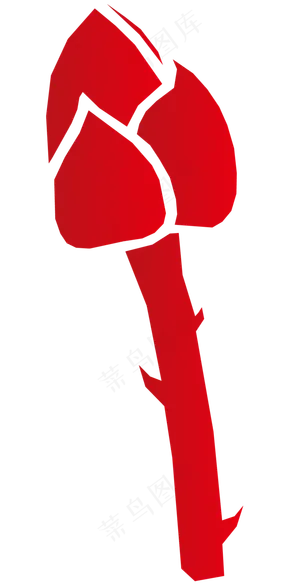 红色荷花花苞矢量图