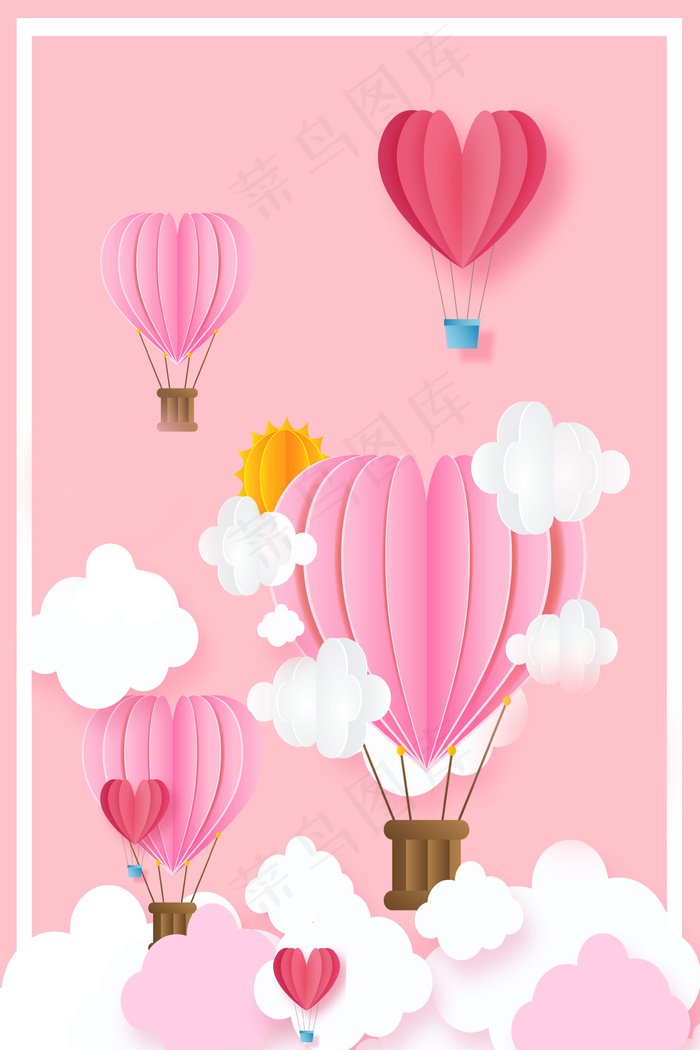 剪纸风母亲节促销背景