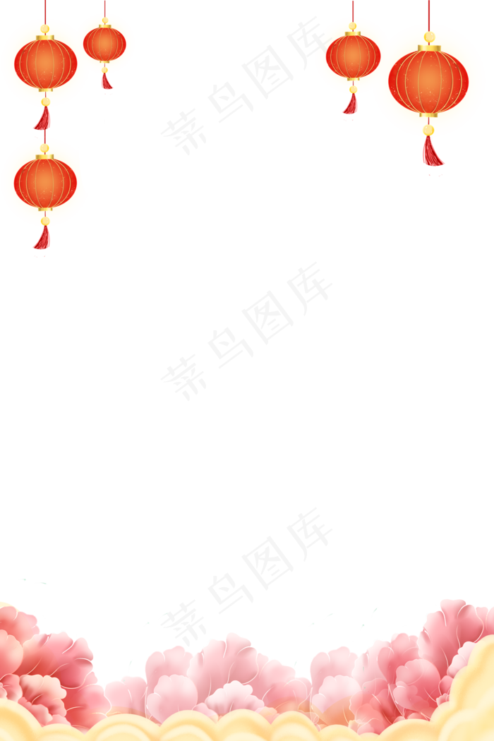 春节灯笼元素边框,免抠元素(2000X3000(DPI:96))psd模版下载