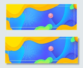 电商蓝色渐变几何618大促banner