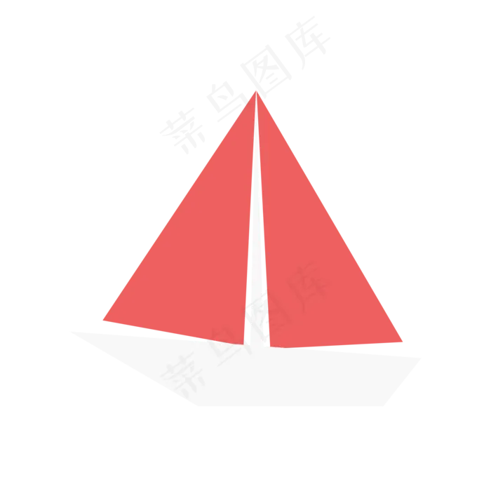 扁平的红色帆船(2000X2000(DPI:300))psd模版下载