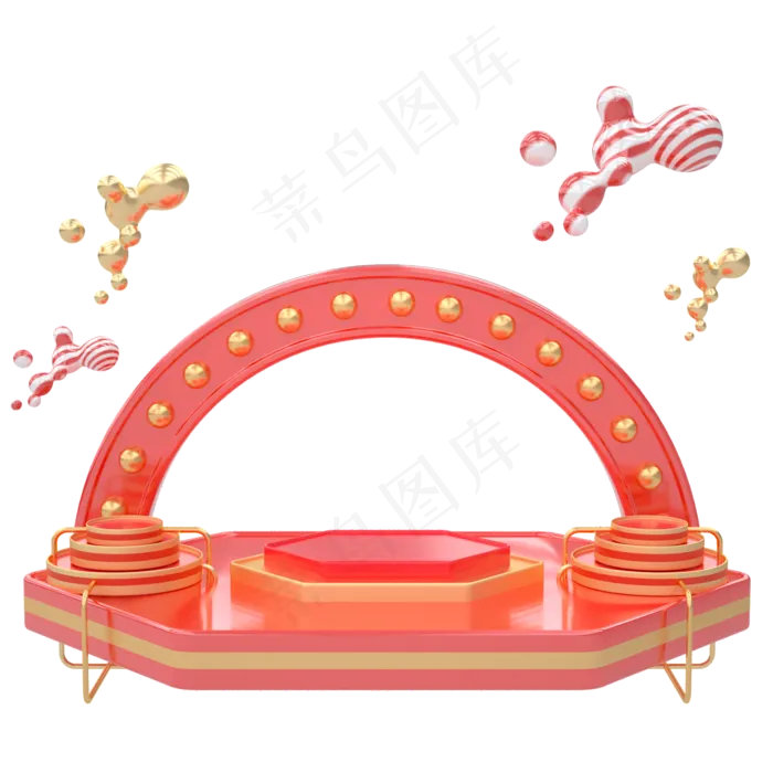 C4D红金喜庆促销618年终大(2000*2000px 300 dpi )