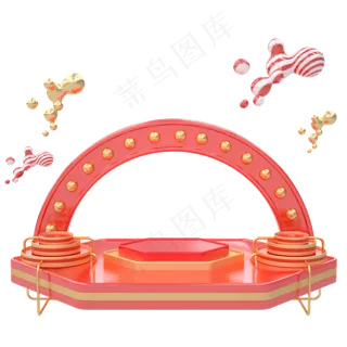 C4D红金喜庆促销618年终大